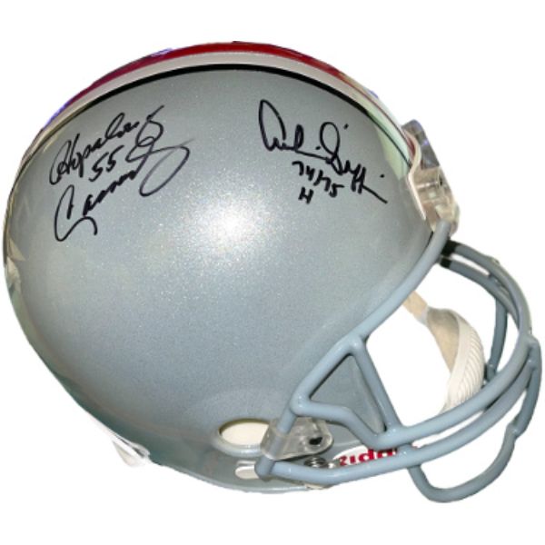 CTBL-036991 Hopalong Cassady & Archie Griffin Dual Signed Ohio State Buckeyes Riddell FS Rep Helmet