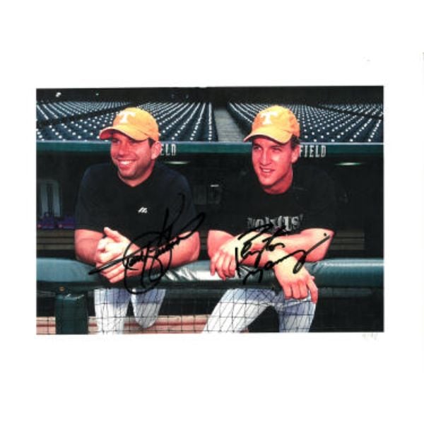 RDB Holdings CTBL-037018 Peyton Manning & Todd Helton Dual Signed Tennessee Volunteer Greats Rare 8.5 x 11 in. Photo