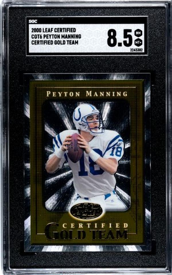 Picture of Athlon CTBL-037401 NFL Peyton Manning 2000 Leaf Certified Gold Team Card with No.CGT6-SGC Graded 8.5 NM-MT Plus Indianapolis Colts