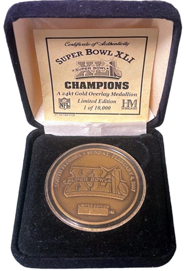 Picture of Athlon CTBL-037421 SB XLI NFL Champions Indianapolis Colts Highland Mint 24KT Gold Overlay Medallion Coin - 2007 vs Chicago Bears