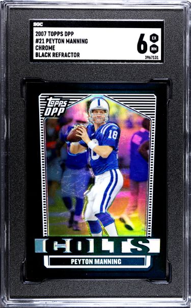 Picture of Athlon CTBL-037462 No.21 NFL Peyton Manning 2007 Topps DPP Chrome Black Refractor Card with SGC Graded 6 EX-NM Indianapolis Colts