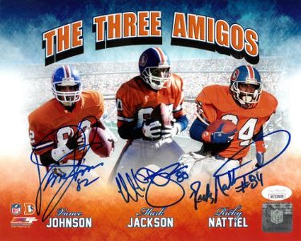 Picture of Athlon CTBL-037466 8 x 10 in. NFL Vance Johnson Mark Jackson Rickey Nattiel Triple Signed Denver Broncos The Three Amigos Photo - No.WIT276978 JSA Witnessed