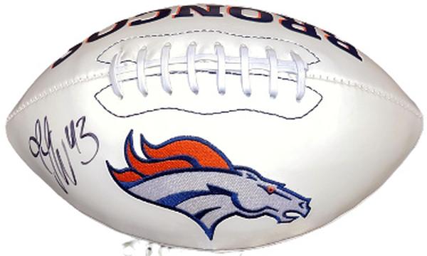 Picture of Athlon CTBL-037477 No.43 NFL TJ Ward Signed Denver Broncos Logo Football - Denver Autographs COA