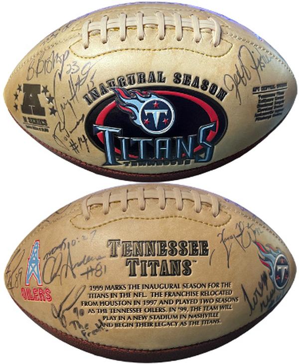 Picture of Athlon CTBL-037249 NFL 1999 Tennessee Titans Inaugural Season Logo Football - 9 Sigs