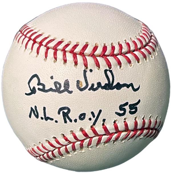 Picture of Athlon CTBL-037255 Bill Virdon Signed Rawlings Official Major League Baseball with NL Roy 55 - COA St. Louis Cardinals
