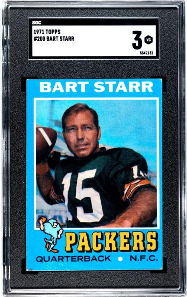 Picture of Athlon CTBL-037272 No.200 NFL Bart Starr 1971 Topps Football Card with SGC Graded 3 VG Green Bay Packers