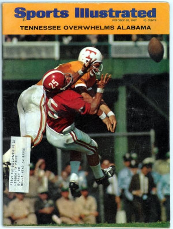 Picture of Athlon CTBL-037286 NFL Sports Illustrated October 30&#44; 1967 Tennessee Overwhelms Alabama Football Cover with Earl Monroe Bart Starr Marc Simont Paul Hahn