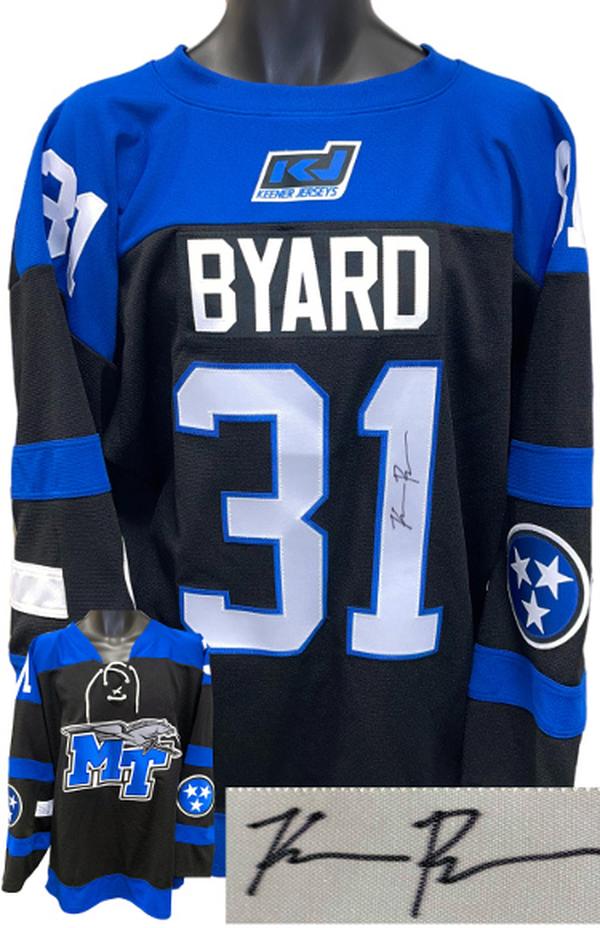 Picture of Athlon CTBL-037287 NFL Kevin Byard Signed Authentic Knit Kenner College Pro MTSU Logo Hockey Jersey - Extra Large