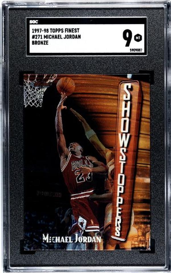 Picture of Athlon CTBL-037297 No.271 NBA Michael Jordan 1997-1998 Topps Finest Bronze Card with SGC Graded 9 MT Chicago Bulls