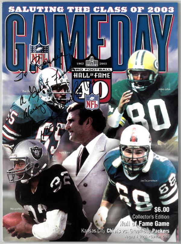 Picture of Athlon CTBL-037310 NFL Elvin Bethea Signed 2003 Pro Football HOF Gameday Magazine Program with HOF 03 To Ronnie Houston Oilers - COA