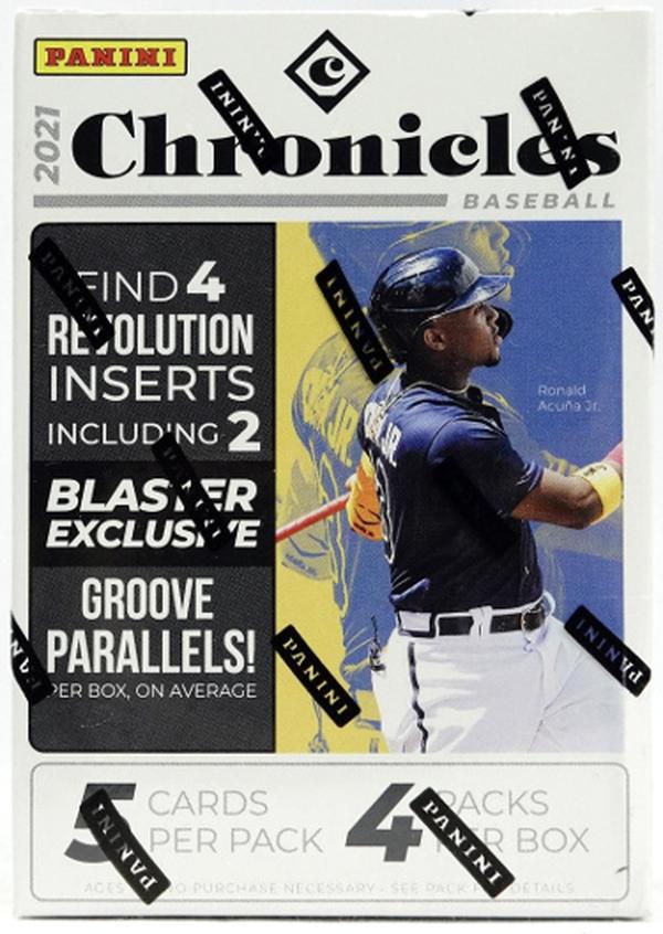 Picture of Athlon CTBL-037323 MLB 2021 Panini Chronicles Baseball Blaster with 5CPP-Factory Sealed - Groove Parallels - Pack of 4