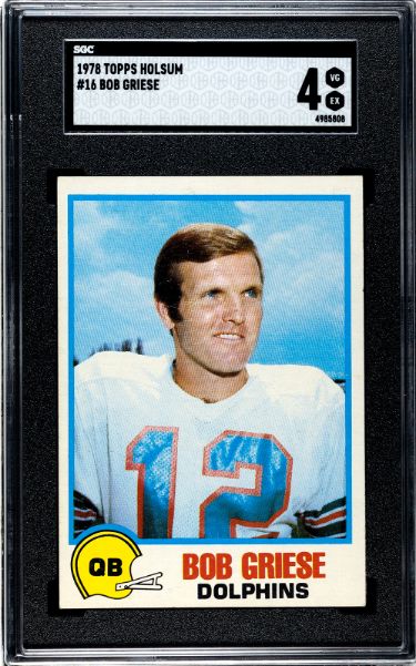 Picture of Athlon CTBL-037332 No.16 NFL Bob Griese 1978 Topps Holsum Bread Card with SGC Graded 4 VG-EX Miami Dolphins-HOF