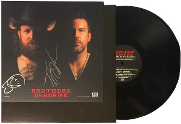Picture of Athlon CTBL-037338 11 x 11 in. NFL Brothers Osborne Signed 2023 Self Titled Art Card Album Cover with LP-Vinyl Record - 2 Sig - COA