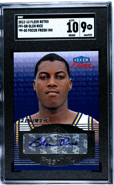 Picture of Athlon CTBL-037343 NBA Glen Rice Signed 2012-2013 Fleer Retro Focus Fresh Ink Auto Card with No.FFI-GR-SGC Graded 9 Mint-10 Autograph Michigan Wolverines