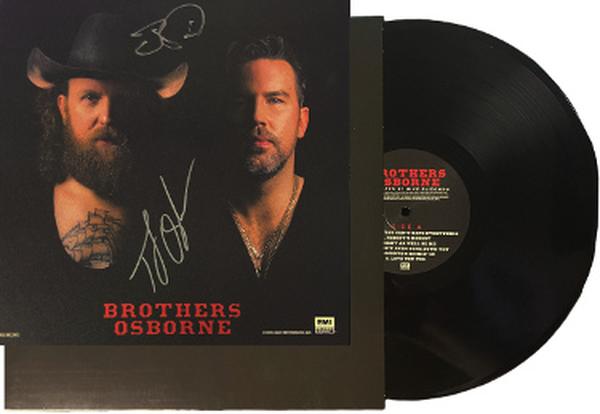 Picture of Athlon CTBL-037363 11 x 11 in. NFL Brothers Osborne Signed 2023 Self Titled Art Card Album Cover with LP-Vinyl Record- 2 Sig - COA