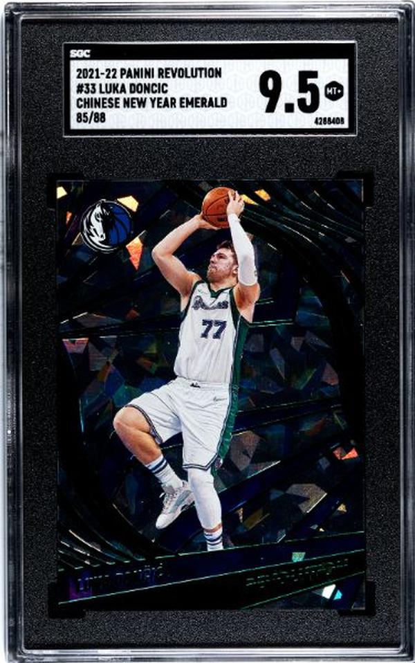 Picture of Athlon CTBL-037381 NBA Luka Doncic 2021-2022 Panini Revolution Chinese Year Emerald Card with No.33-88 SGC Graded 9.5 Mint Plus Dallas Mavericks