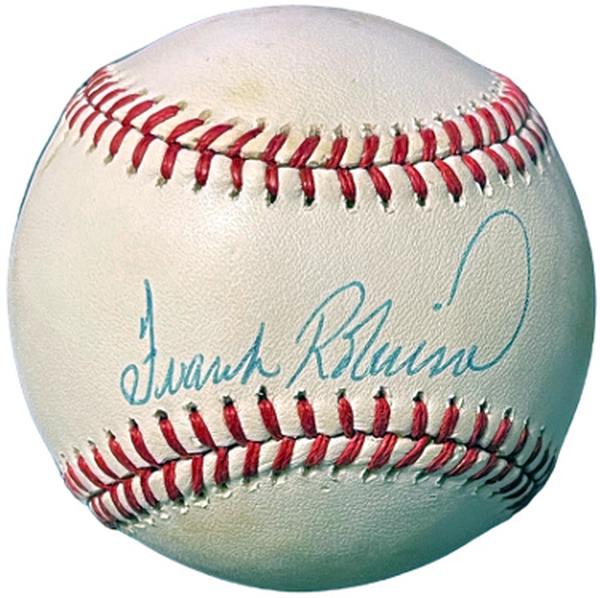 Picture of Athlon CTBL-037165 MLB Frank Robinson Signed ROAL Official American League Baseball with Minor Tone Spots - COA Baltimore Orioles