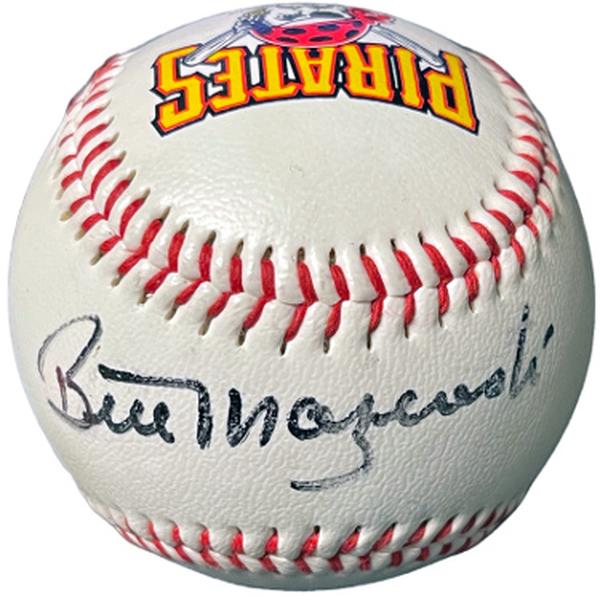 Picture of Athlon CTBL-037172 Bill Mazeroski Signed Pittsburgh Pirates MLB Logo Baseball - COA Hall of Fame