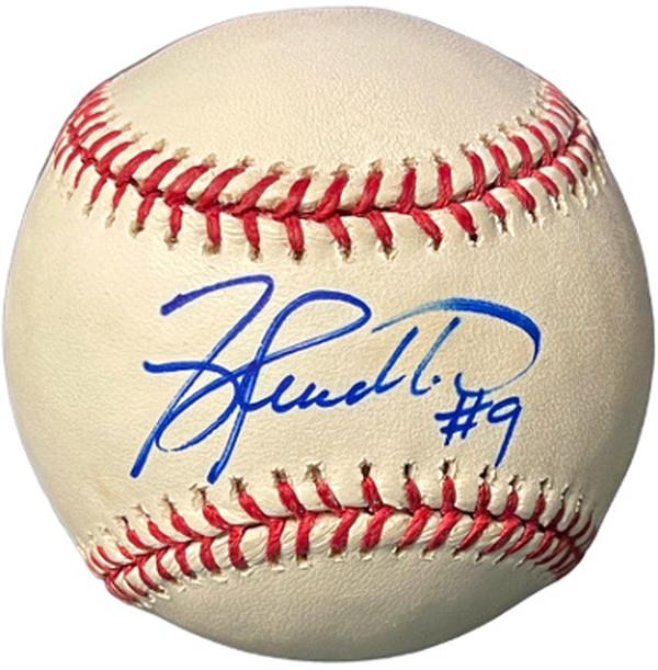 Picture of Athlon CTBL-037173 No.9 Terry Pendleton Signed Rawlings Official Major League Baseball - COA Cardinals Braves