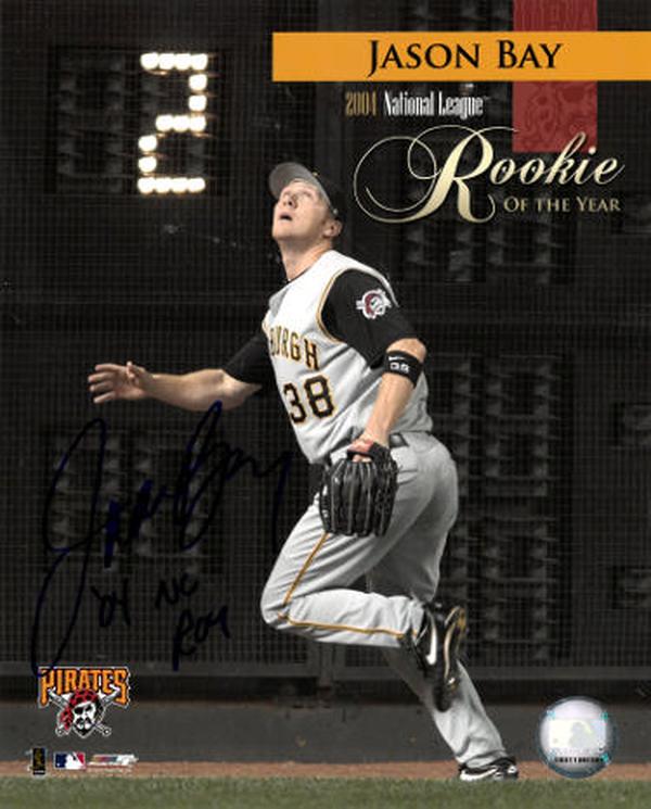 Picture of Athlon CTBL-037177 8 x 10 in. MLB Jason Bay Signed Pittsburgh Pirates Photo - 2004 NL Roy Inscription - COA