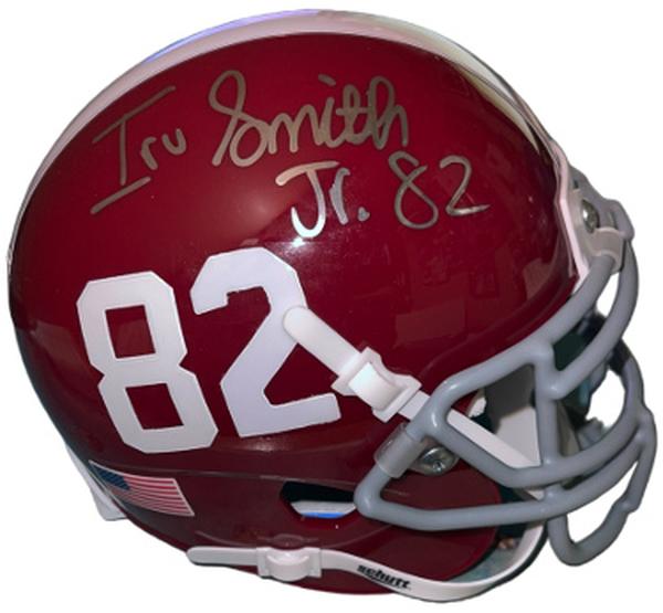 CTBL-037221 No.82 NFL Irv Smith Jr. Signed Alabama Crimson Tide Schutt Authentic Mini Helmet with COA 07 National Champs-Bengals