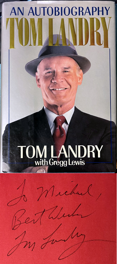 Picture of Athlon CTBL-037228 NFL Tom Landry Signed 1990 An Autobiography Hardcover Book Best Wishes&#44; Personalized To Michael