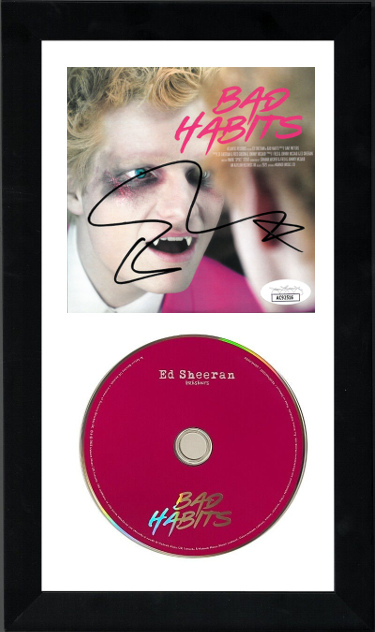 Picture of Athlon CTBL-F32011 Ed Sheeran Signed 2021 Bad Habits Atlantic Records CD Single Cover with 6.5 x 12 in. Custom Framing - No.AC92516 JSA