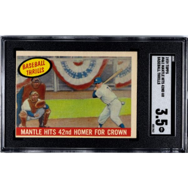 CTBL-037506 Mickey Mantle 1959 Topps Hits 42nd Homer for Crown Baseball Card - No.461 SGC Graded 3.5 VG Plus York Yankees -  RDB Holdings & Consulting, CTBL_037506