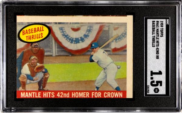 CTBL-037787 No.461 Mickey Mantle 1959 Topps Hits 42nd Homer for Crown Baseball Card - SGC Graded 1.5 Fair - York Yankees -  Athlon, CTBL_037787