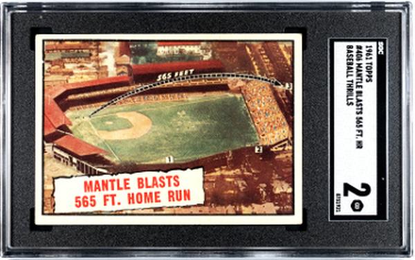 CTBL-037656 565 ft. No.406 Mickey Mantle 1961 Topps Blasts Home Run Card with SGC Graded 2 Good - York Yankees -  Athlon, CTBL_037656