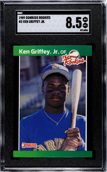 CTBL-037849 Major League Baseball Seattle Mariners Ken Griffey Jr. 1989 Donruss The Rookies Card - No.3 - SGC Graded 8.5 NM-MT Plus