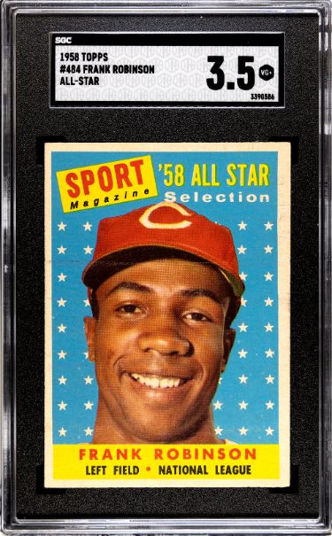 CTBL-037887 Major League Baseball Cincinnati Reds Frank Robinson 1958 Topps All-Star Baseball Card - No.484 - SGC Graded 3.5 VG Plus