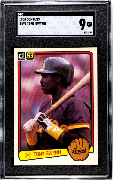 Picture of Athlon CTBL-037821 Major League Baseball San Diego Padres Tony Gwynn 1983 Donruss Baseball Rookie Card - No.598 - SGC Graded 9 Mint