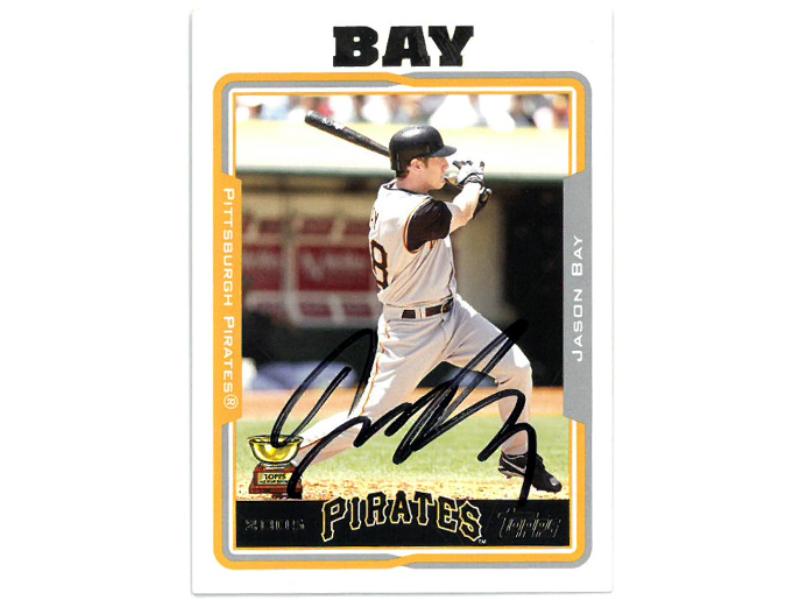 Picture of Athlon CTBL-037838 Major League Baseball Pittsburgh Pirates Jason Bay Signed 2005 Topps Baseball On Autographed Card - No.12 - COA