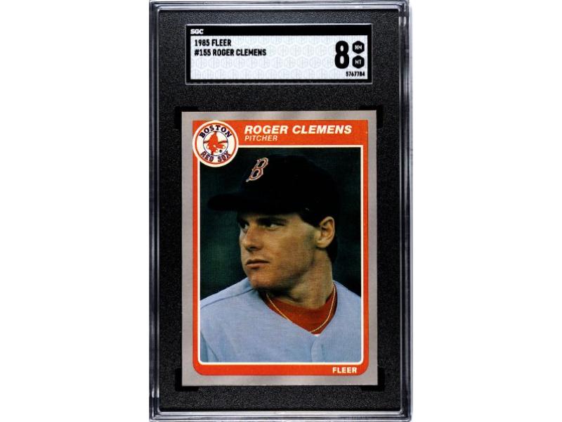 Picture of Athlon CTBL-037836 Major League Baseball Boston Red Sox Roger Clemens 1985 Fleer Baseball Rookie Card - No.155 - SGC Graded 8 NM-MT