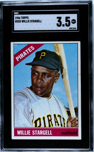CTBL-037871 Major League Baseball Pittsburgh Pirates Willie Stargell 1966 Topps Baseball Card - No.255 - SGC Graded 3.5 VG Plus