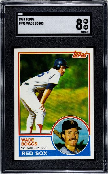 CTBL-037881 Major League Baseball Boston Red Sox Wade Boggs 1983 Topps Baseball Rookie Card - No.498 - SGC Graded 8 NM-MT