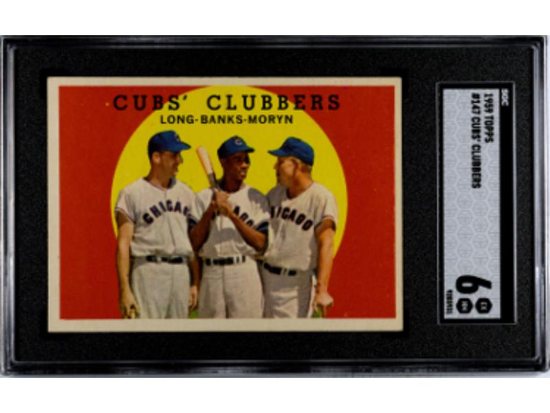 Picture of Athlon CTBL-037829 Ernie Banks 1959 Topps Cubs Clubbers Card - No.147 - SGC Graded 6 EX-NM with Dale Long & Walt Moryn