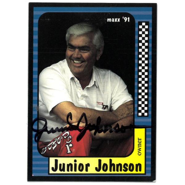 Picture of Athlon CTBL-037924 Junior Johnson Signed Nascar 1991 Maxx on Autograph Card with Auto No.87 - COA