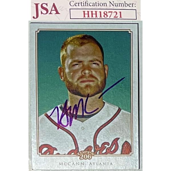 CTBL-037954 Brian McCann Signed 2010 Topps 206 Baseball Card with Auto No.41 - JSA No.HH18721 - Atlanta Braves