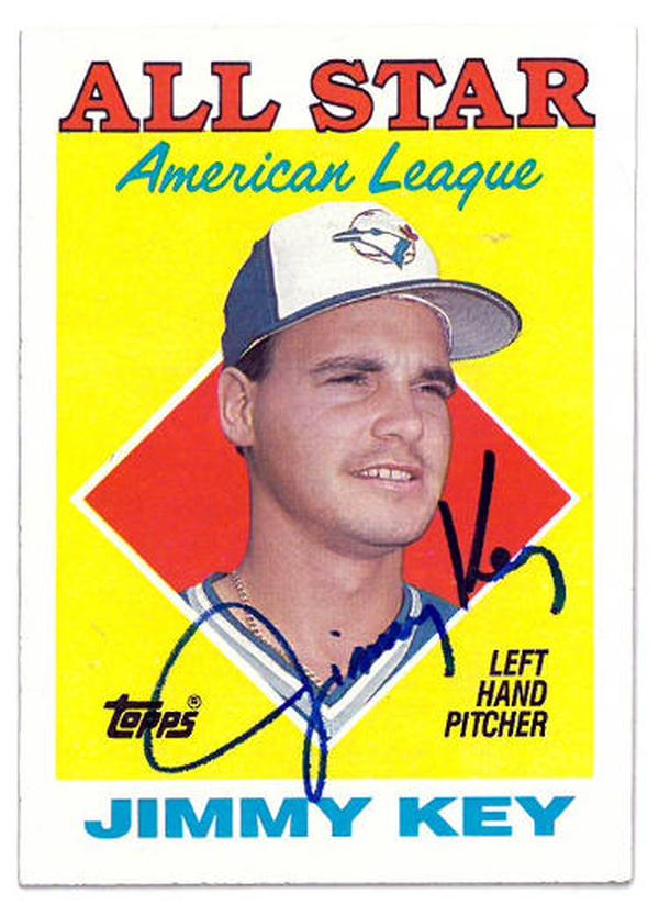 CTBL-037979 Jimmy Key Signed 1988 Topps Autographed On Card - No.395 COA - Toronto Blue Jays