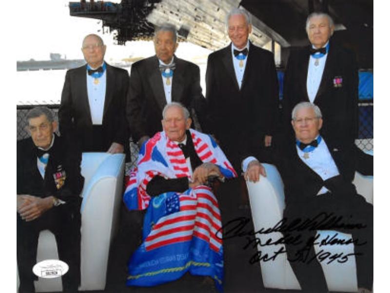 CTBL-034129 Hershel W. Williams Signed WWII Vintage Color 8 x 10 in. Photo - JSA No.SS17634 - Medal of Honor & Iwo Jima