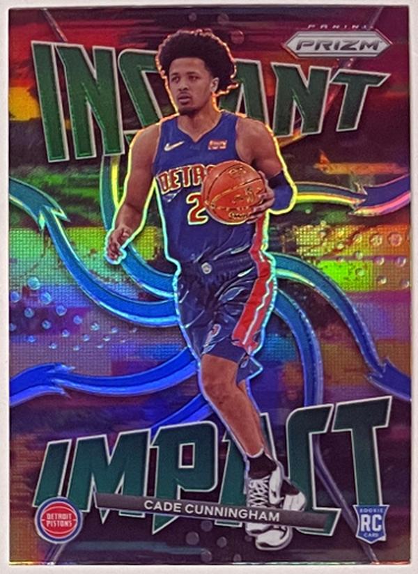 CTBL-037986 Cade Cunningham 2021-2022 Panini Prizm Instant Impact Green Wave Rookie Card - No.1 - Detroit Pistons