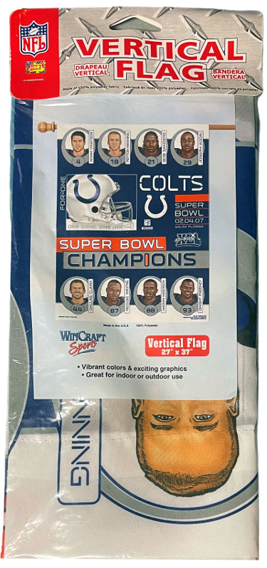 CTBL-038008 27 x 37 in. Indianapolis Colts Super Bowl XLI Champions Player Banner & Flag - 2007 Wincraft Sports