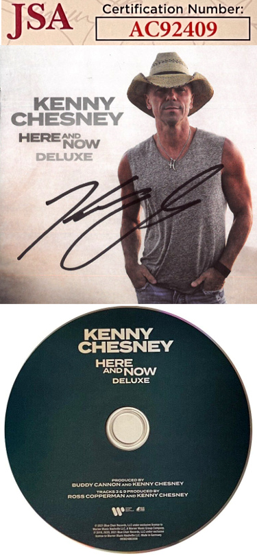 Picture of Athlon CTBL-034596 Kenny Chesney Signed 2020 Here & Now Deluxe CD Cover with CD & Case - JSA No.AC92409
