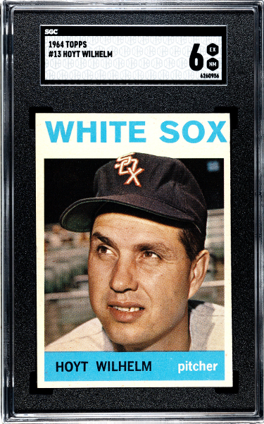 CTBL-038095 Hoyt Wilhelm 1964 Topps Baseball Card - No.13 SGC Graded 6 EX-NM - Chicago White Sox & HOF