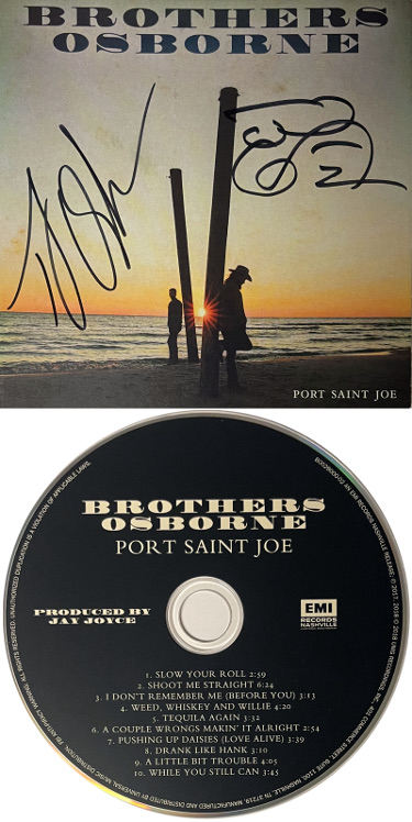 Picture of Athlon CTBL-038043 Brothers Osborne Signed 2018 Port Saint Joe Booklet Cover with CD & Case - 2 Sig