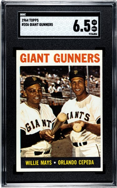 CTBL-038064 Willie Mays & Orlando Cepeda 1964 Topps Giant Gunners Baseball Card - No.306 SGC Graded 6.5 EX-NM Plus - HOF -  Athlon, CTBL_038064