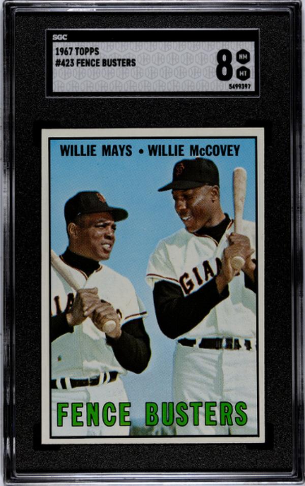 CTBL-038187 Willie Mays & Willie Mccovey 1967 Topps Fence Busters Card - No.423 SGC Graded 8 NM-MT - San Francisco Giants & HOF -  RDB Holdings & Consulting, CTBL_038187