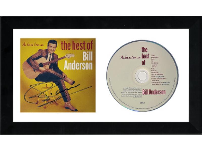 CTBL-FF38239 Bill Anderson Signed 2022 The Best of Bill Anderson As Far As I Can See Booklet Cover with CD 6.5 x 12 in. Custom Framing